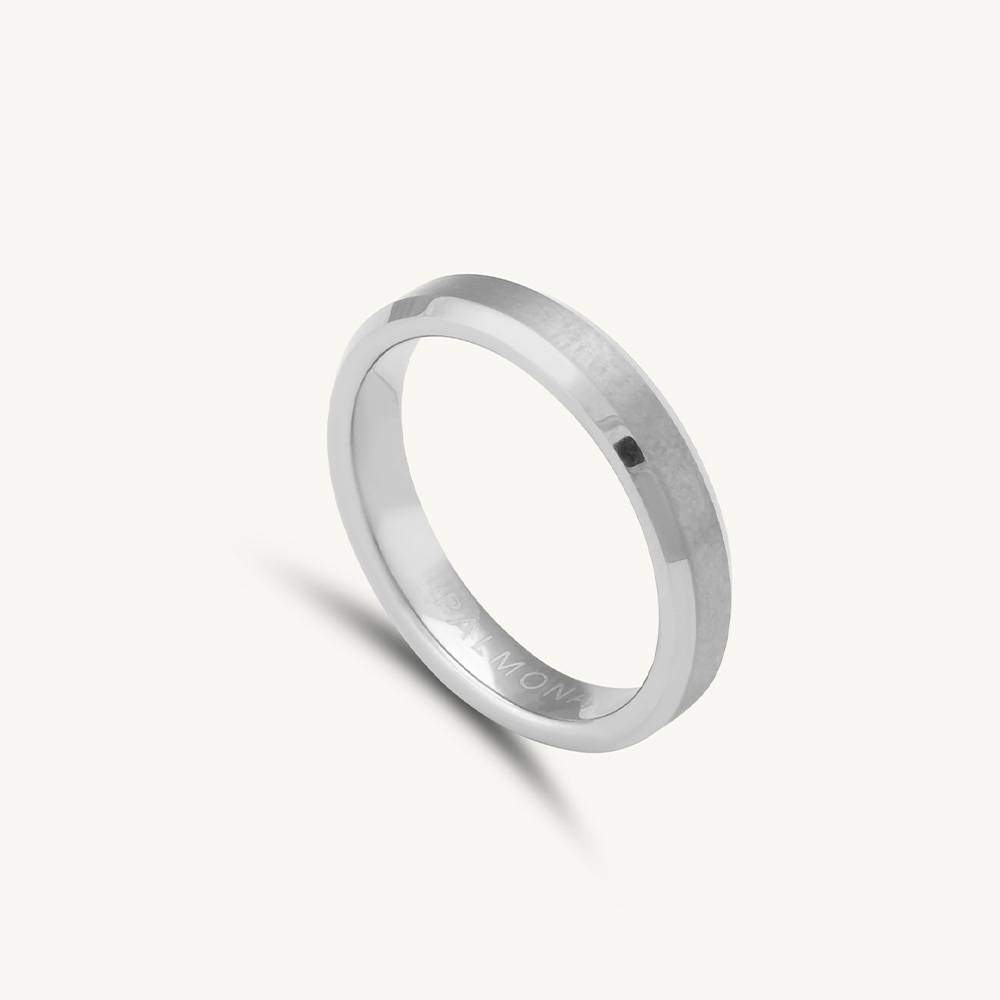 Men Silver-Toned Band Finger Ring : MR001-10