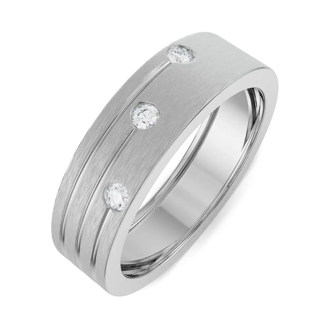 Tri Diamond Band For Men : MR28