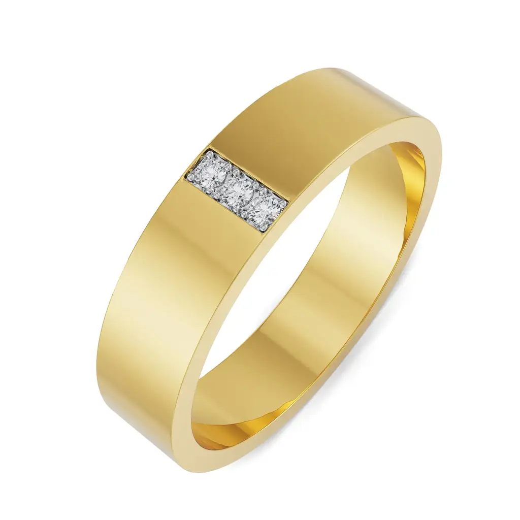 Brushed Trio Diamond Band For Men : MR30