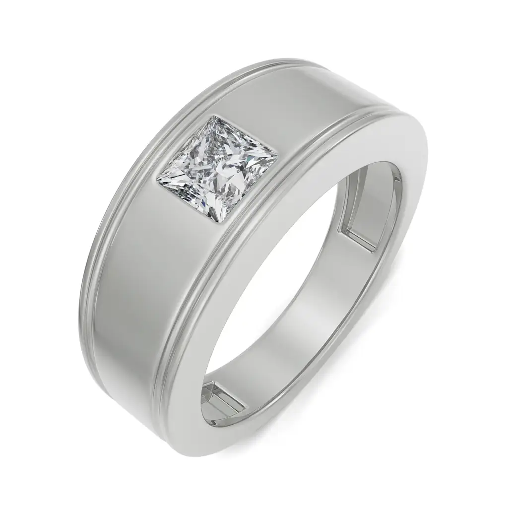 Princess Cut Diamond Band For Men : MR35