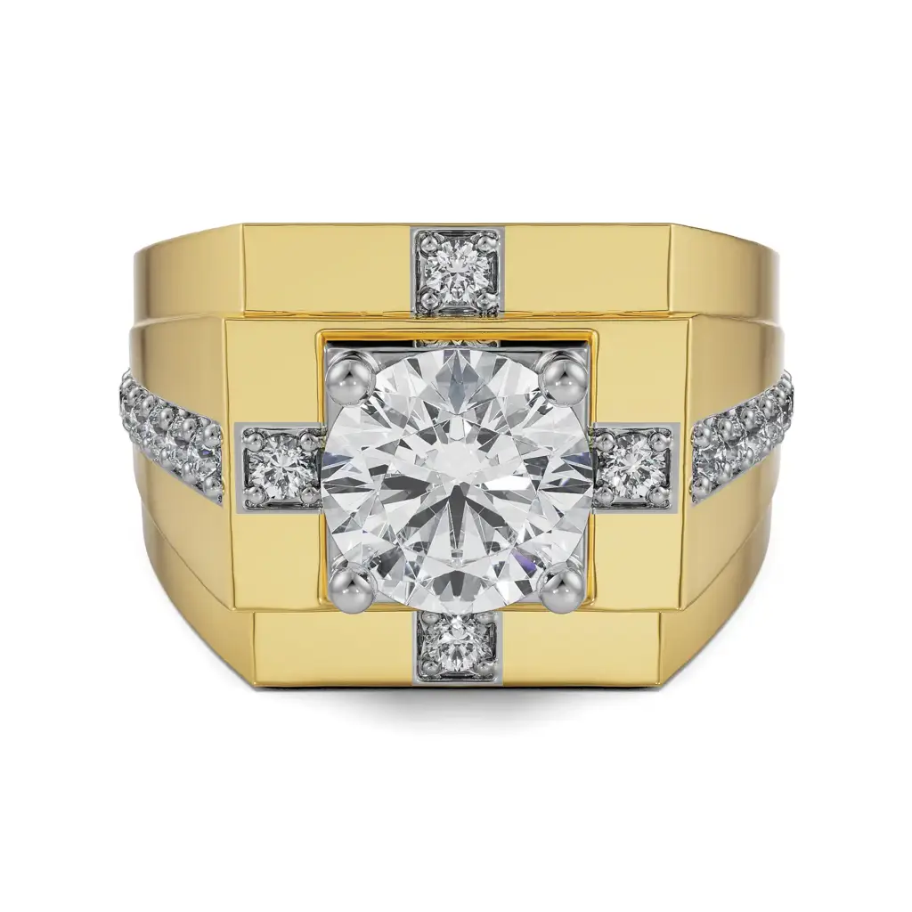 Round Diamond Ring For Men : MR39