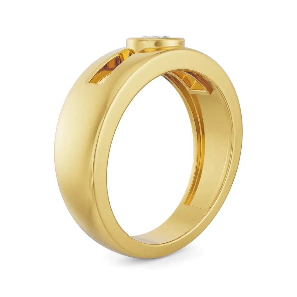 Solitaire Round Wedding Band For Men : MR40