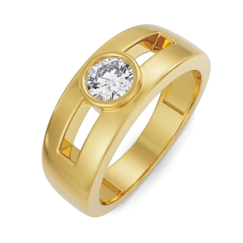 Solitaire Round Wedding Band For Men : MR40