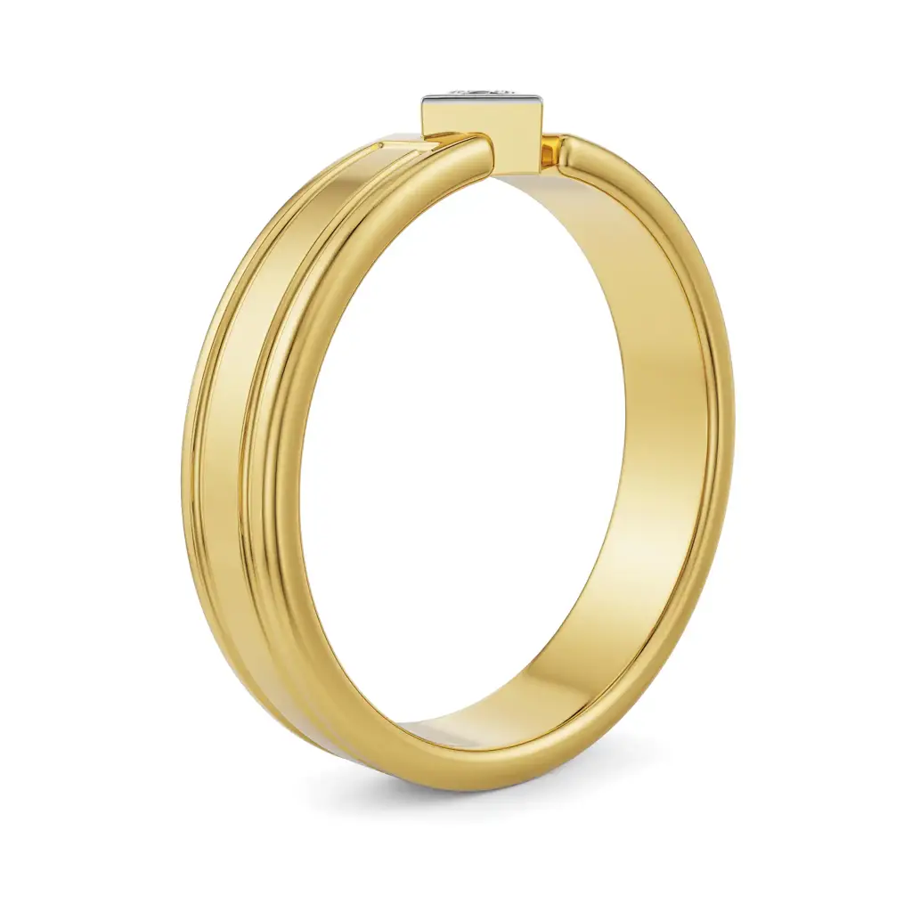 Tilted Princess Cut Wedding Band : MR44