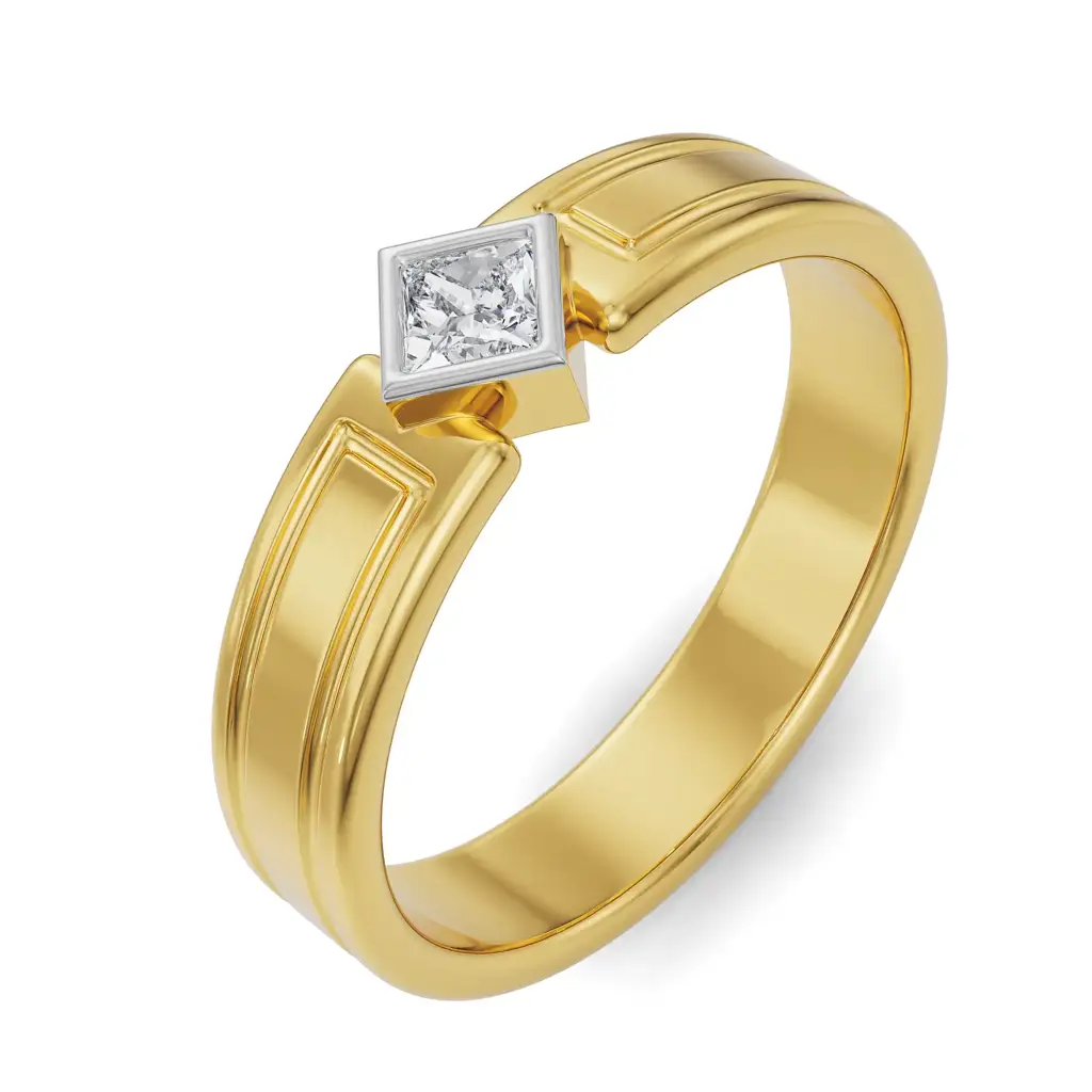 Tilted Princess Cut Wedding Band : MR44