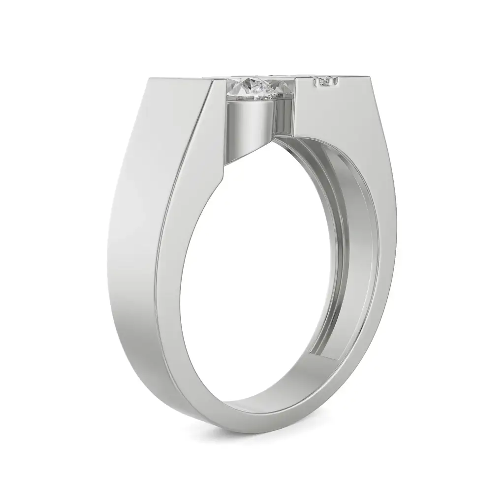 Classic Round Solitaire Wedding Band : MR51
