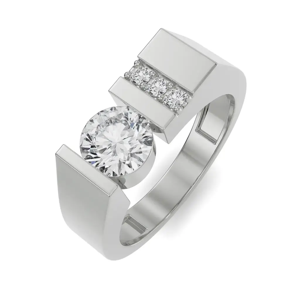 Classic Round Solitaire Wedding Band : MR51
