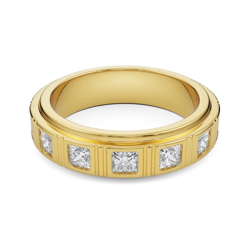 Men'S Princess Cut Diamond Band : MR57