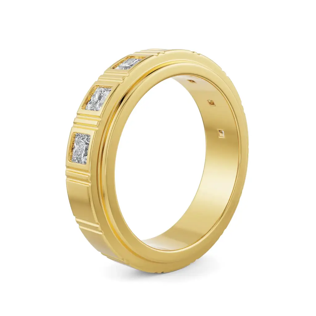 Men'S Princess Cut Diamond Band : MR57