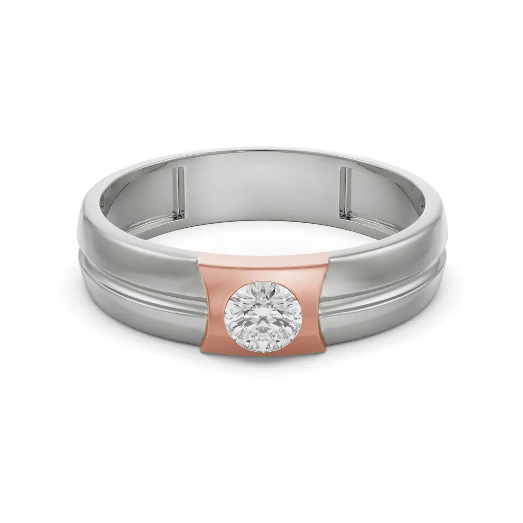 Charming Solitaire Diamond Band For Men : MR6