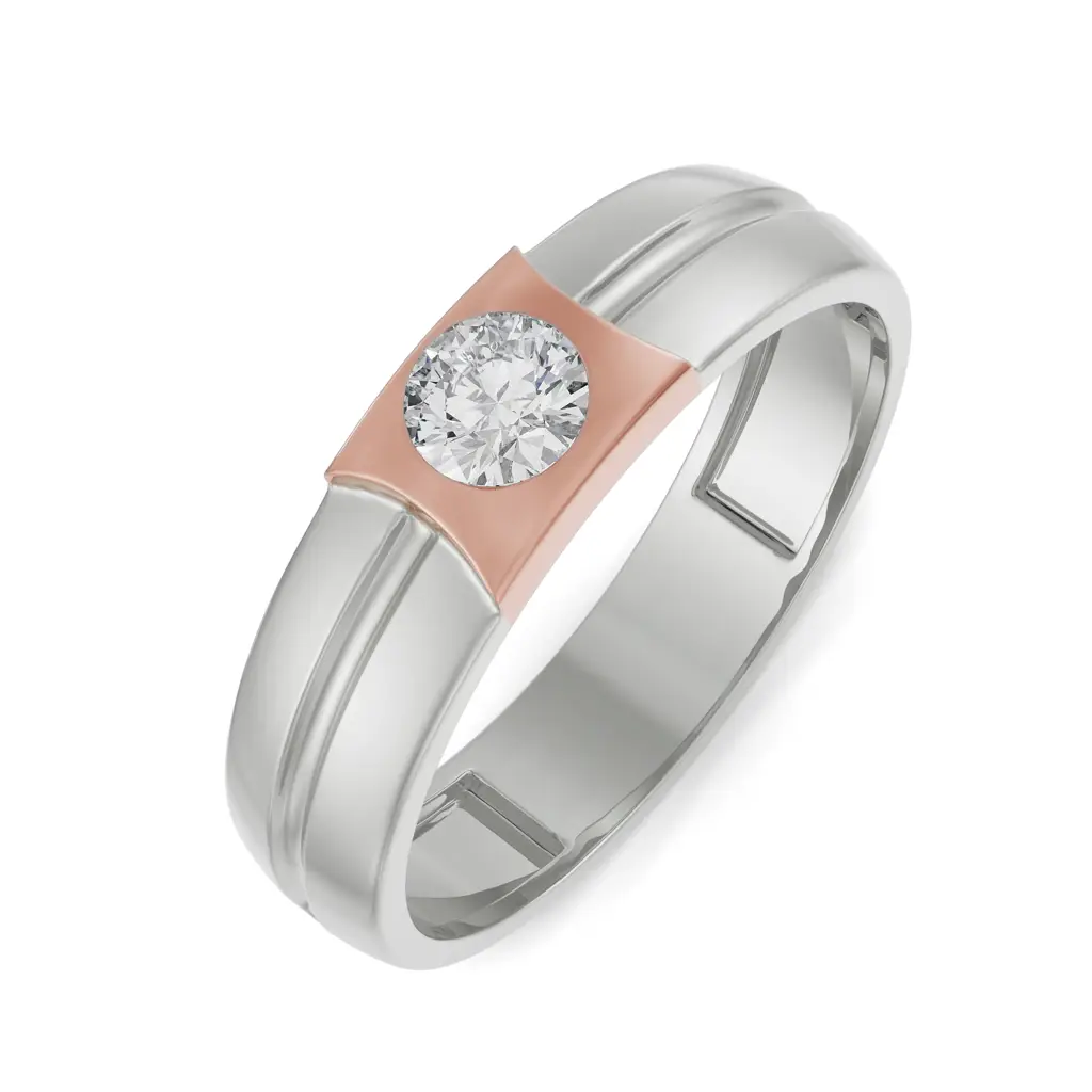 Charming Solitaire Diamond Band For Men : MR6