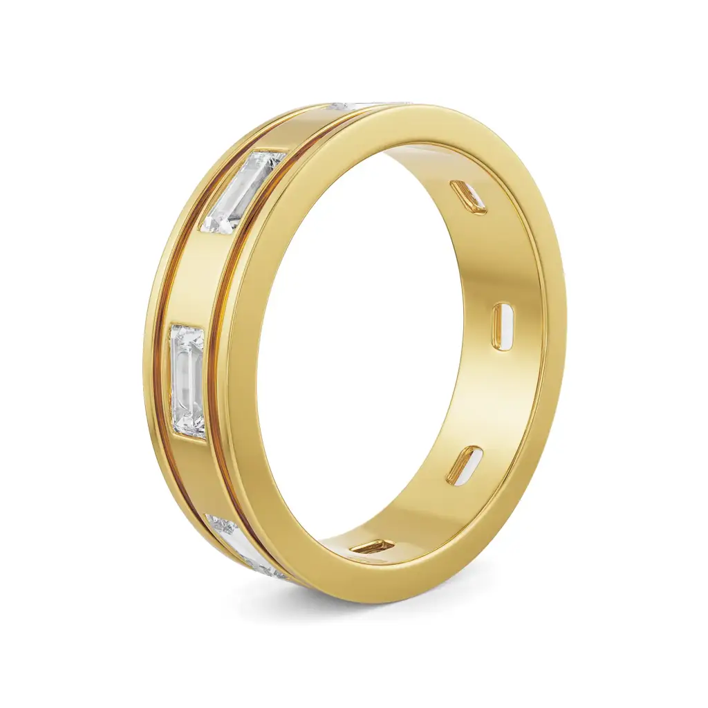 Regal Emerald Wedding Band For Men : MR65