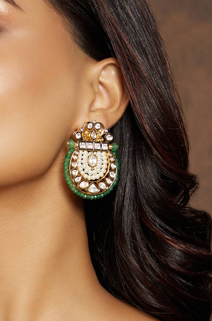 Kundan Polki Pearl  Earrings