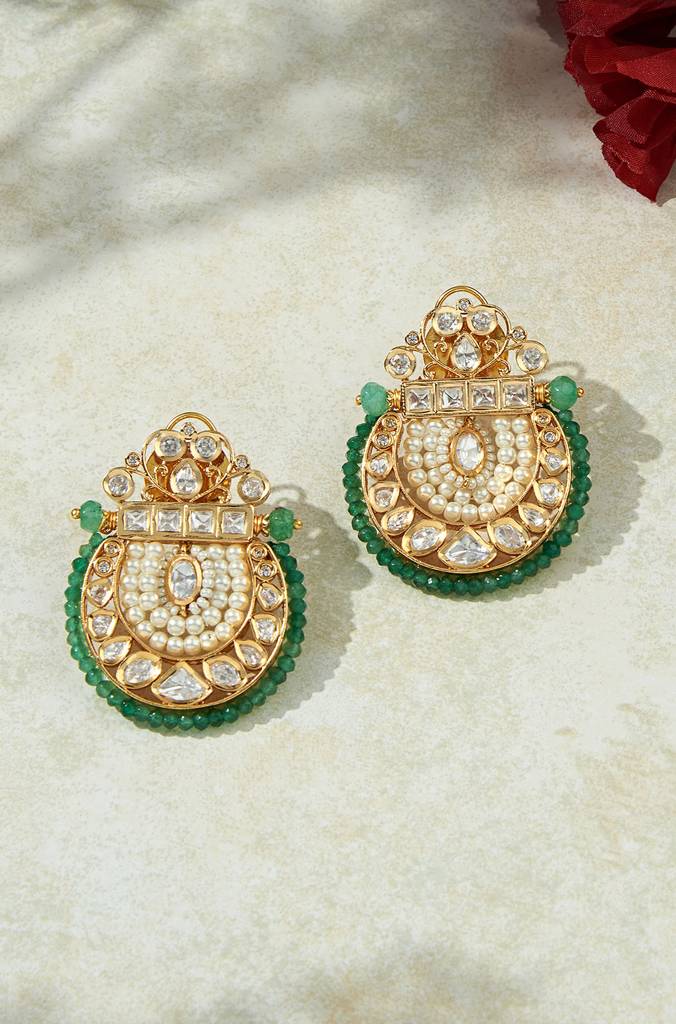 Kundan Polki Pearl  Earrings