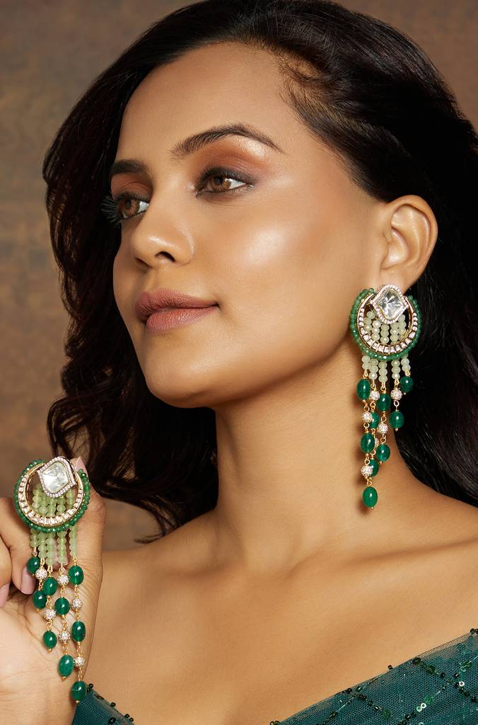 Green & Golden Classic Dangler Earring