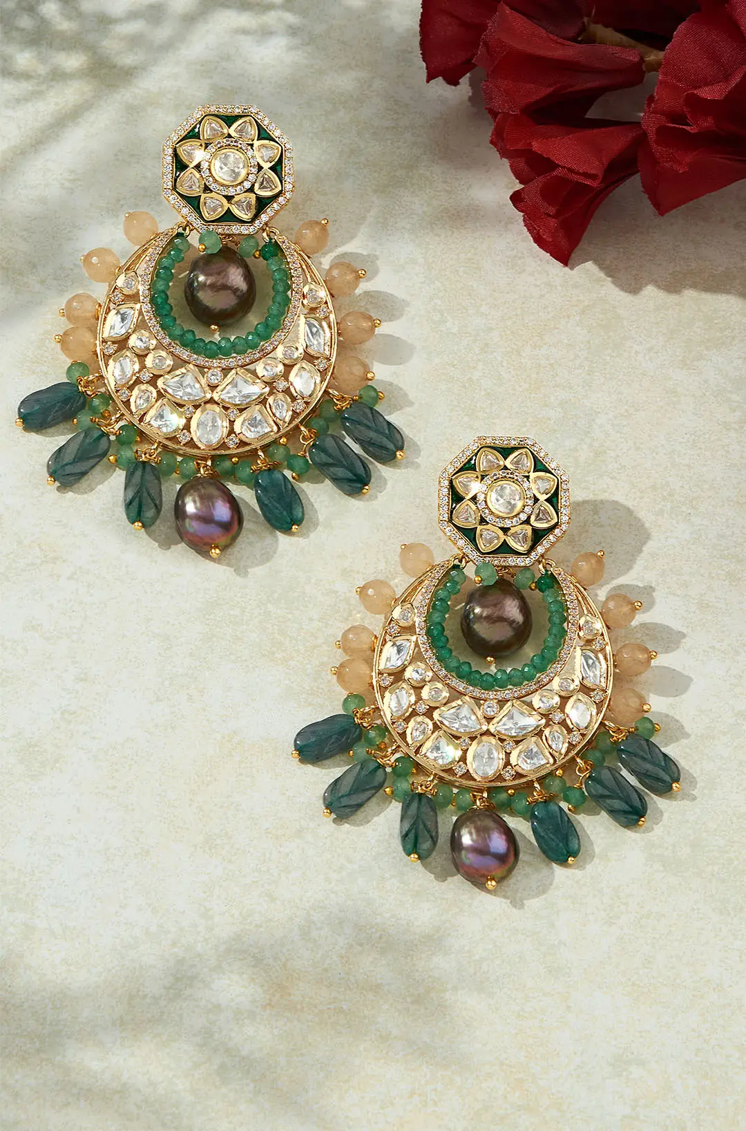 Multi Colour Chand Baali Earrings | Multi Colour Chand Baali Earrings ...