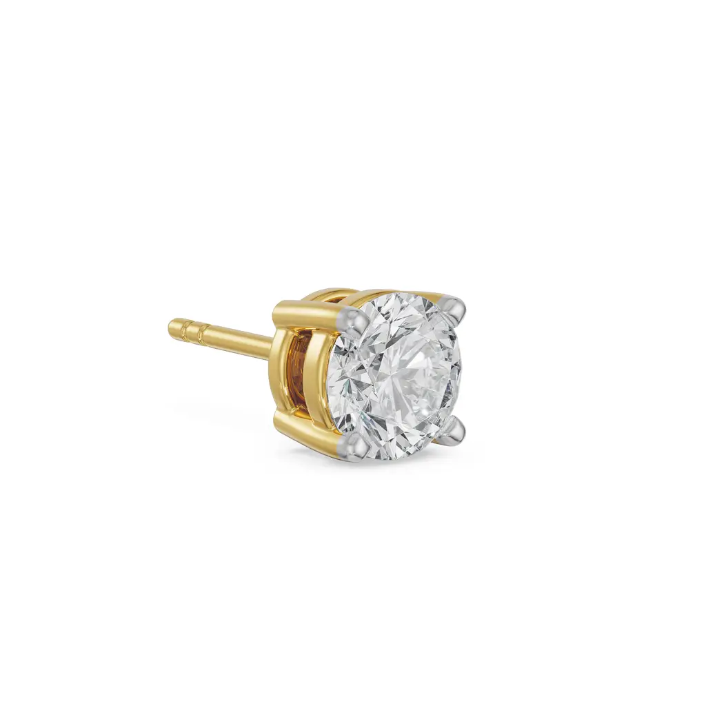 Ziv Round Solitaire Studs For Men : MS11