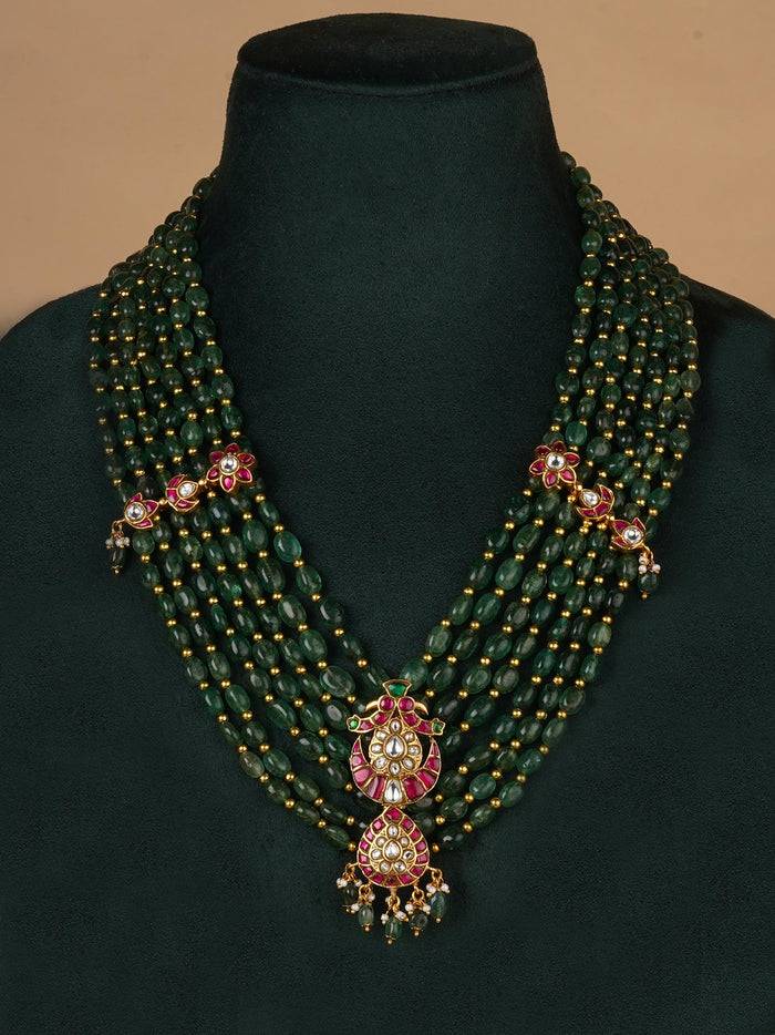 Multicolor Gold Plated Jadau Kundan Necklace Set - Ms2254M : MS2254M