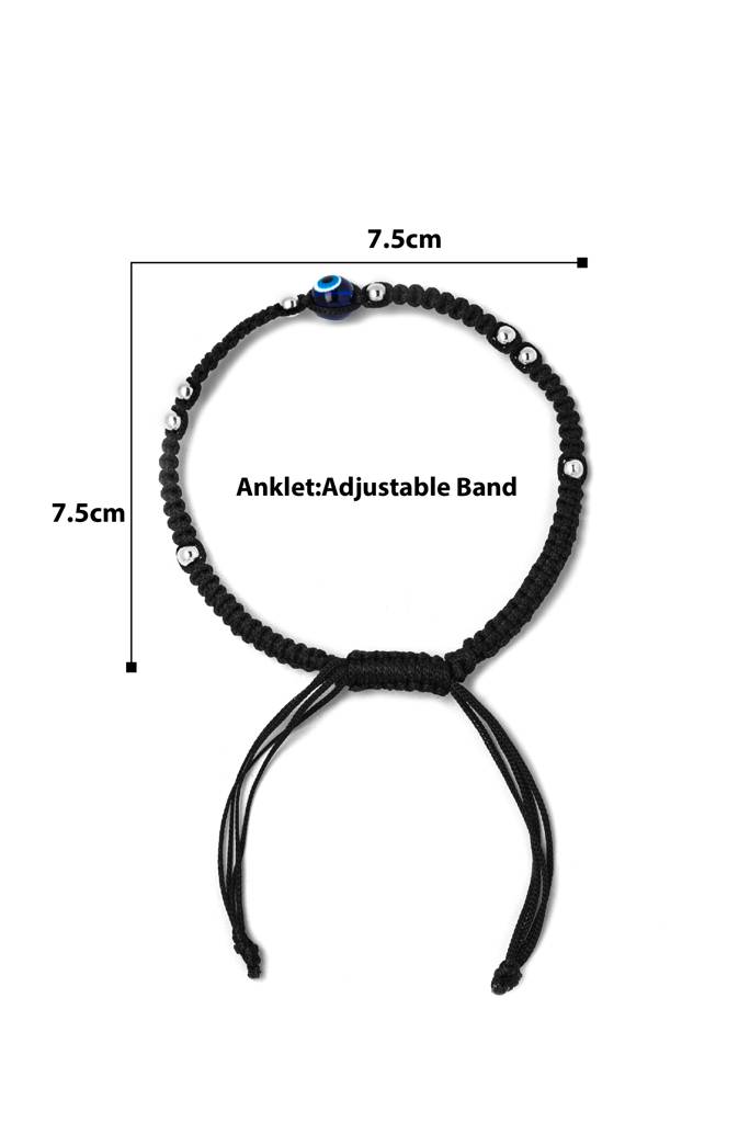 Silberry 925 Sterling Silver Evil Eye Thread Pair Of Anklets : MSA34