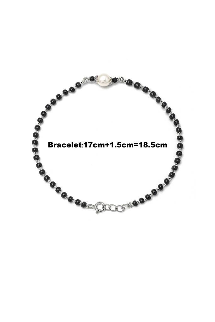 Silberry 925 Sterling Silver Fresh Pearl Mangalutra Bracelet : MSB3