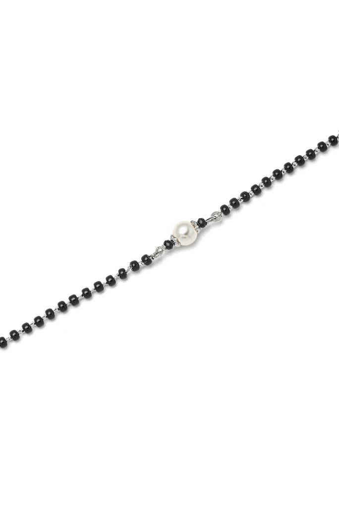 Silberry 925 Sterling Silver Fresh Pearl Mangalutra Bracelet : MSB3