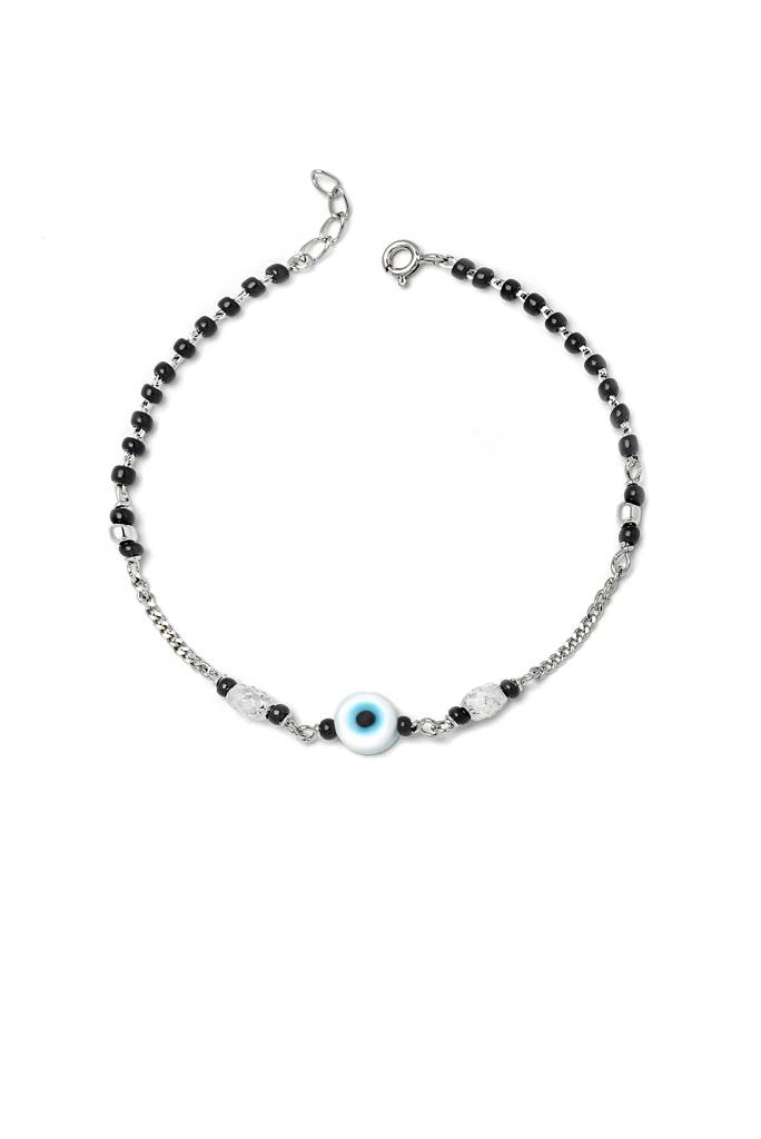 Silberry 925 Sterling Silver Ethereal Evil Eye Mangalsutra Bracelet : MSB7