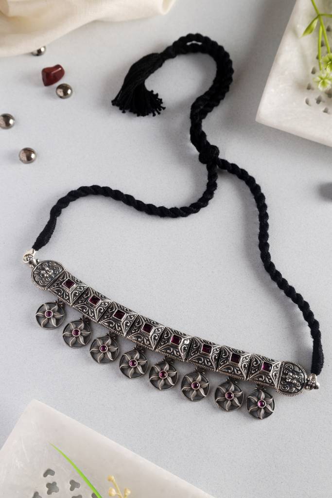 Silver Temple Kempstone Choker : MSEPKPR12