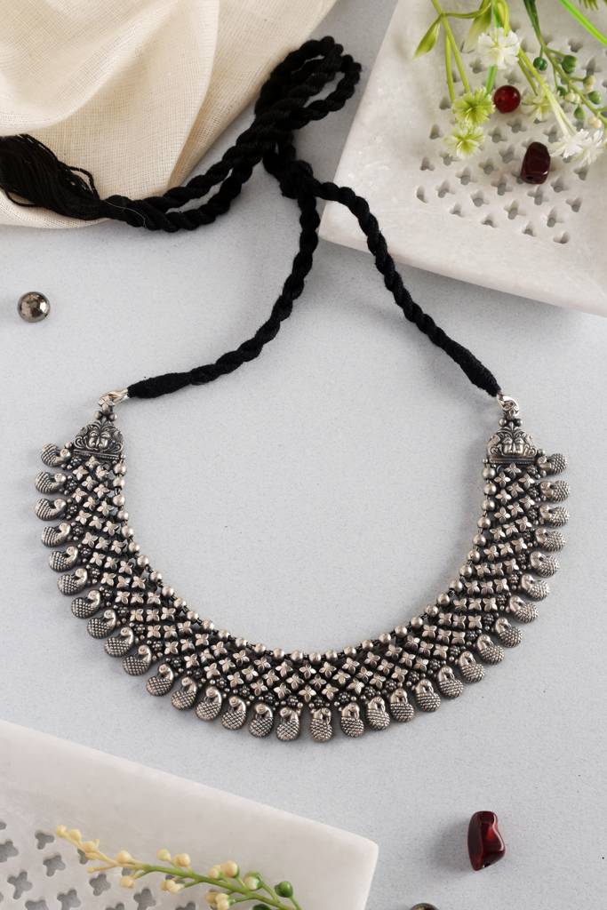 Silver Temple Tribal Necklace : MSEPKPR17