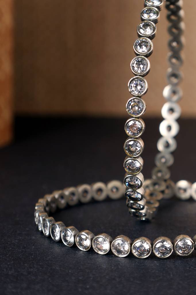 Silver Beaded Silver Bangles : MSEPKPR65
