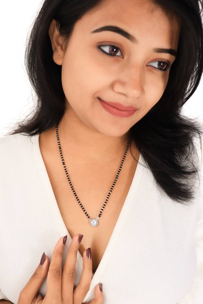 Silberry 925 Sterling Silver Classic Round Mangalsutra : MSN22