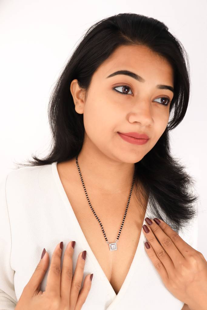Silberry 925 Sterling Silver Classic Square Mangalsutra : MSN26