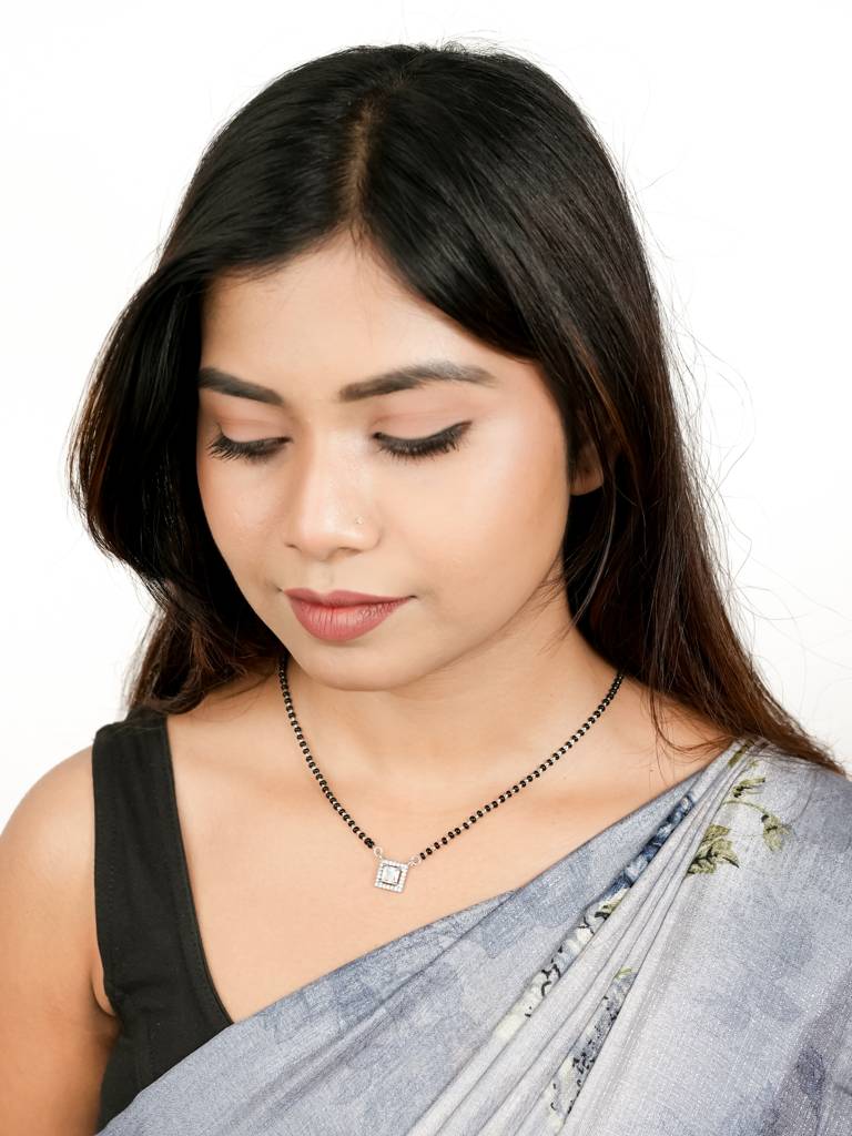 Silberry 925 Sterling Silver Classic Square Mangalsutra : MSN26