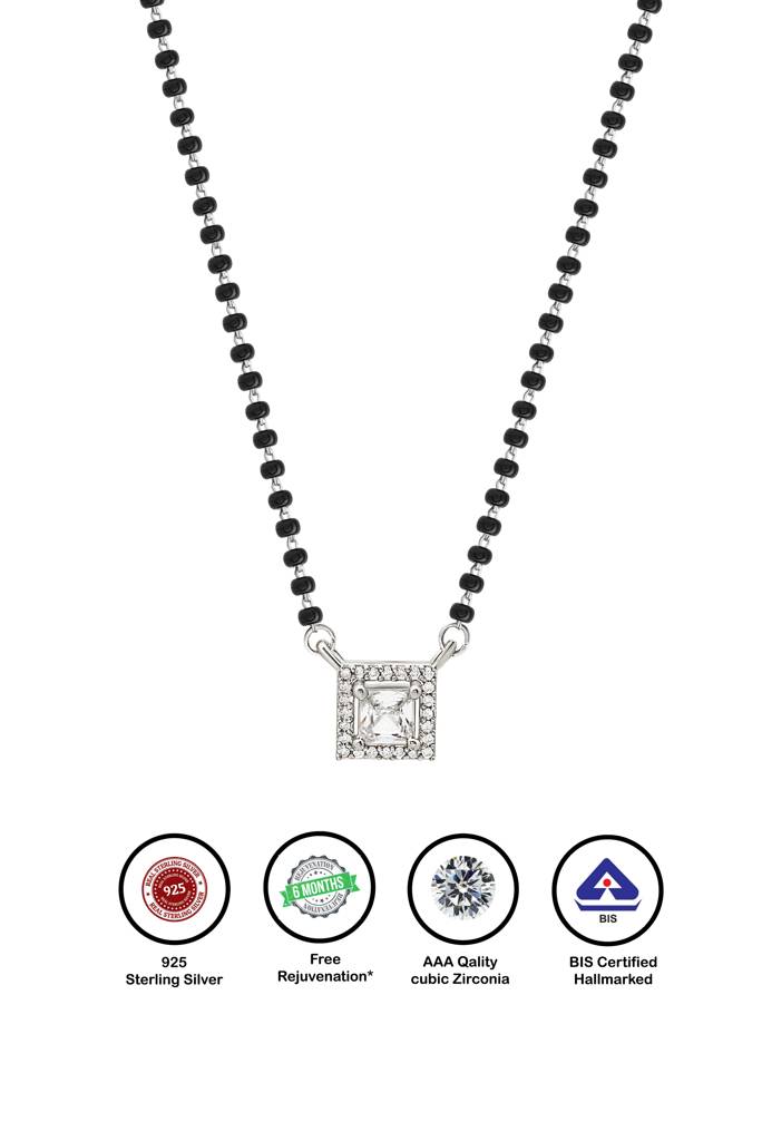 Silberry 925 Sterling Silver Classic Square Mangalsutra : MSN26
