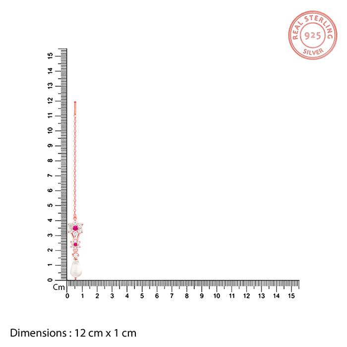 Giva 925 Sterling Silver Rose Gold Pearl-Kissed Drops Maang Tikka| Gifts For Women And Gir : MT01