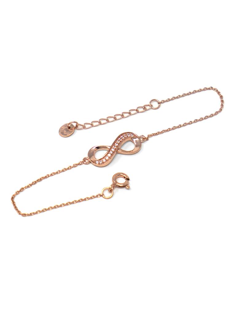 Pretty Infinity Rose Gold Plated Sterling Silver Chain Bracelet : MZRBC536D1819