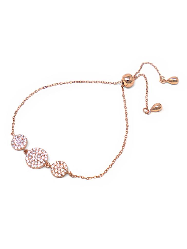 Mannash Circles Arm Candy Rose Gold Plated Sterling Silver Pull Chain Adjustable Bracelet : MZRBP753D1751