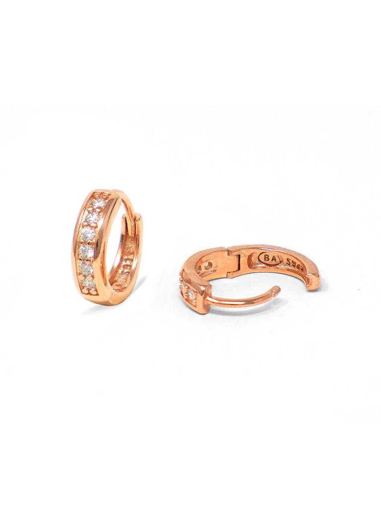 Mannash Classic Beauty Rose Gold Plated Sterling Silver Hoop Earrings : MZREH742D1739