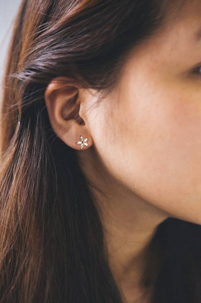 Ready For Spring Floral Sterling Silver Earrings : MZRES123D212