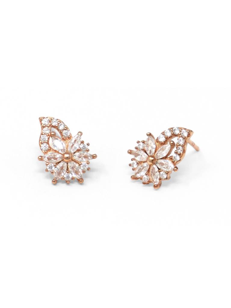 Eclectic Floral Sterling Silver Stud Earrings : MZRES300D583