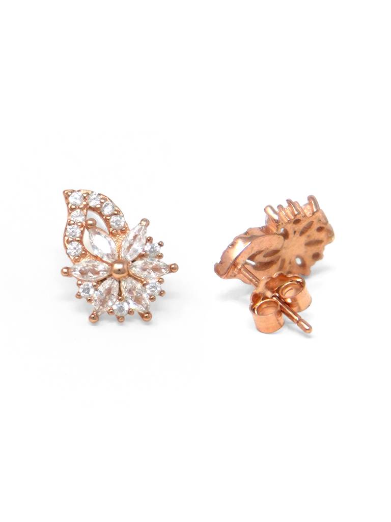 Eclectic Floral Sterling Silver Stud Earrings : MZRES300D583