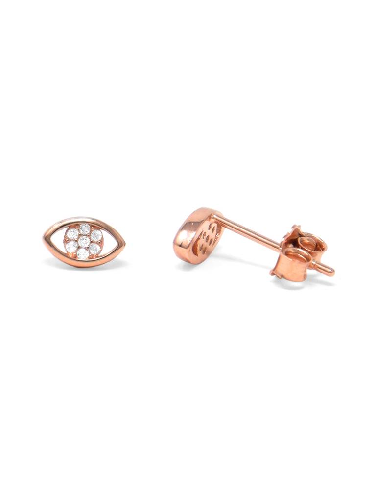 Mannash Cluster Eye Rose Gold Plated Sterling Silver Stud Earrings : MZRES505D1176
