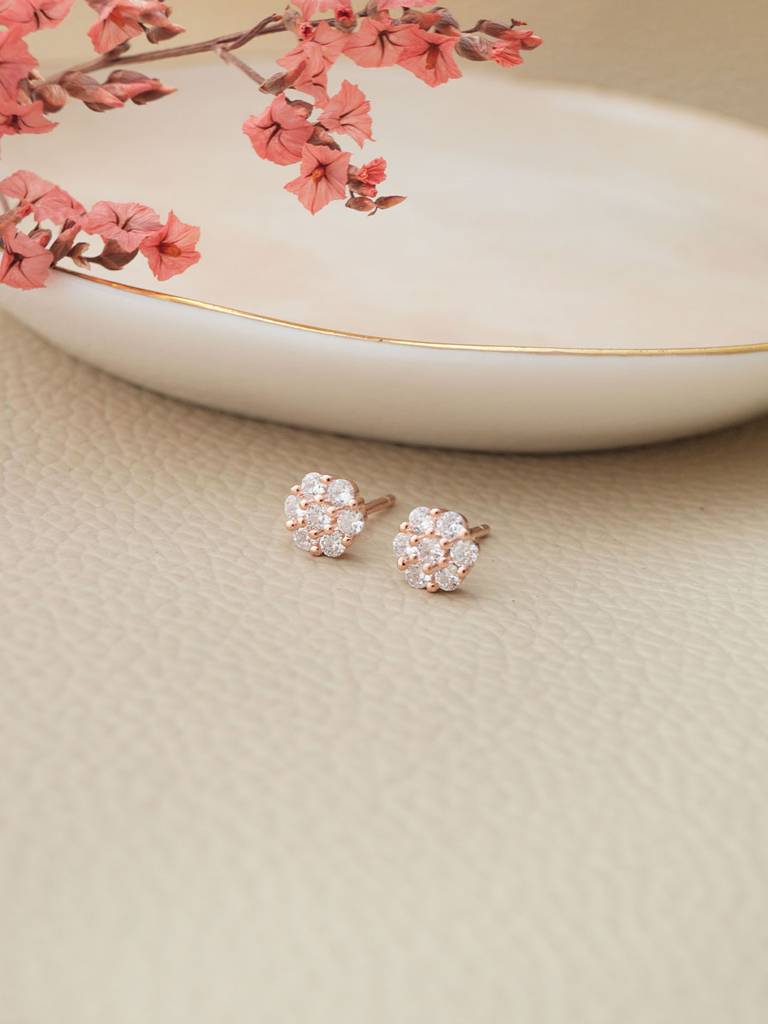 Sparkling Crystal Heart Cluster Dangle Earrings Sterling Silver - Silver Shade Sparkling Crystal Heart Cluster Dangle Earrings Sterling Silver - Silver Shade