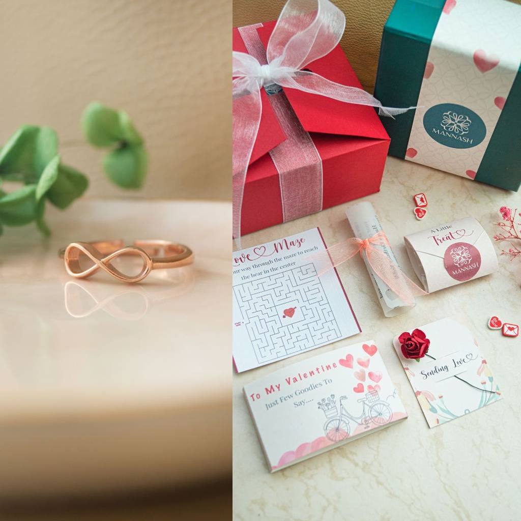 Love You Till Infinity Promise Ring Valentine Gift Hamper : MZRHR605D2014