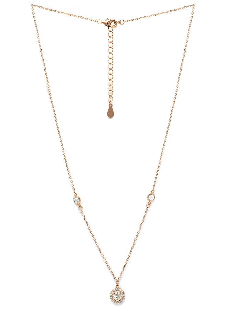 Mannash Minimal Cluster Rose Gold Plated 925 Sterling Silver Necklace Set