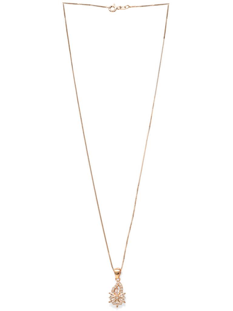 Eclectic Floral Rose Gold Plated Sterling Silver Pendant Set : MZRJPSC300D585