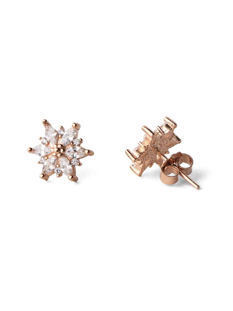 Flowery Sunflower Garland Rose Gold Plated Sterling Silver Pendant Set With Chain : MZRJPSC595D1428