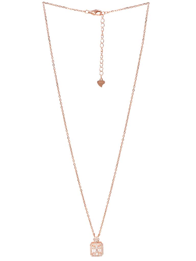 Let'S Shine Rose Gold Plated Sterling Silver Pendant Chain Necklace : MZRNCP409D931