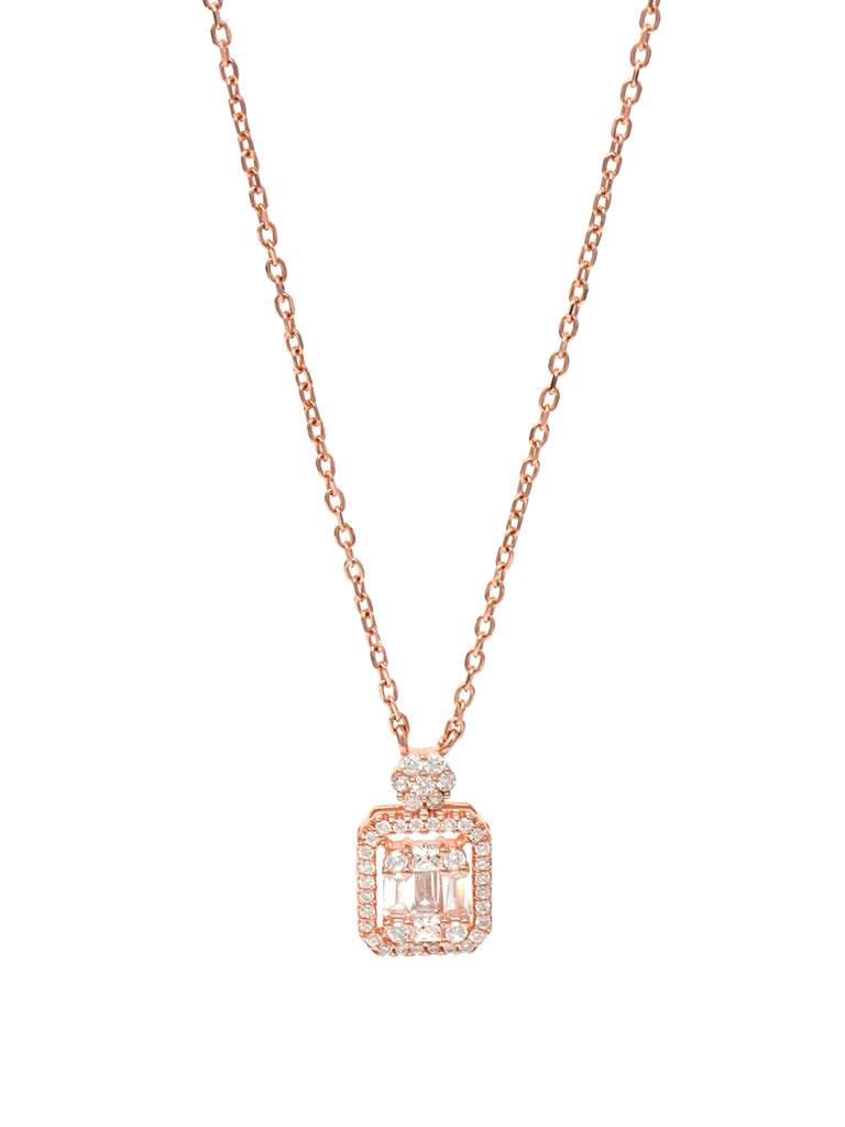 Let'S Shine Rose Gold Plated Sterling Silver Pendant Chain Necklace : MZRNCP409D931