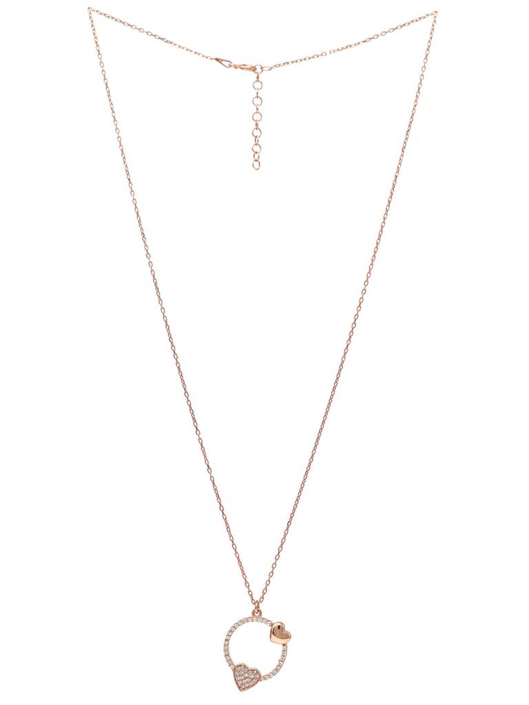 Mannash Along Your Heart Rose Gold Plated Sterling Silver Chain Necklace
