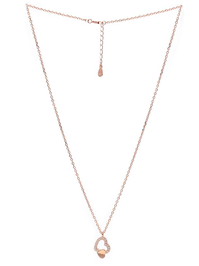 Mannash Always With Your Heart Rose Gold Plated Sterling Silver Chain Necklace